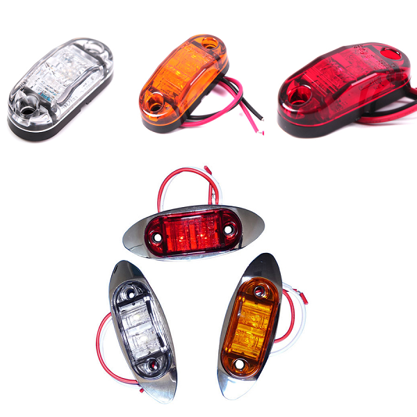 2,5 tolli ovaalne Piranha LED 2 dioodid veoauto haagise külje märgistuselambid