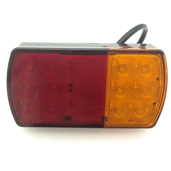 Truck Trailer Red & Amber Combined StopTurnTail Light With Reflectors 150mm X 80mm
